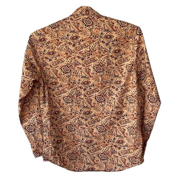 Wrangler Checotah Aztec Pearl Snap Long Sleeve Western Shirt Men’s Medium - Picture 3 of 9